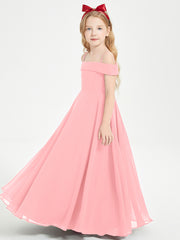 Chic Junior Bridesmaid Dresses Off the Shoulder Flamingo