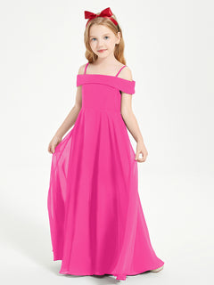 Chic Junior Bridesmaid Dresses Off the Shoulder Fuchsia