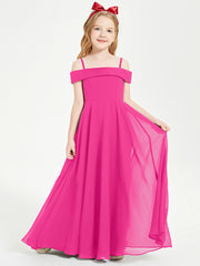 Chic Junior Bridesmaid Dresses Off the Shoulder Fuchsia