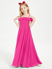 Chic Junior Bridesmaid Dresses Off the Shoulder Fuchsia