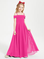 Chic Junior Bridesmaid Dresses Off the Shoulder Fuchsia