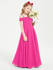 Chic Junior Bridesmaid Dresses Off the Shoulder Fuchsia