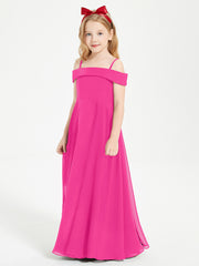 Chic Junior Bridesmaid Dresses Off the Shoulder Fuchsia