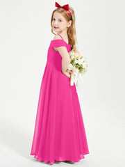 Chic Junior Bridesmaid Dresses Off the Shoulder Fuchsia