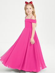 Chic Junior Bridesmaid Dresses Off the Shoulder Fuchsia