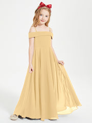 Chic Junior Bridesmaid Dresses Off the Shoulder Gold