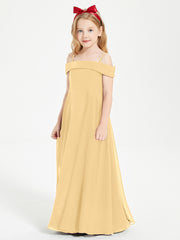 Chic Junior Bridesmaid Dresses Off the Shoulder Gold