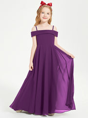 Chic Junior Bridesmaid Dresses Off the Shoulder Grape