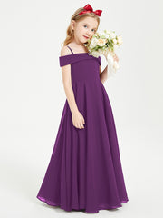 Chic Junior Bridesmaid Dresses Off the Shoulder Grape