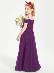 Chic Junior Bridesmaid Dresses Off the Shoulder Grape