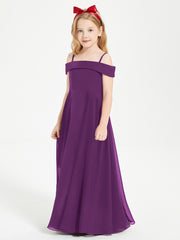Chic Junior Bridesmaid Dresses Off the Shoulder Grape