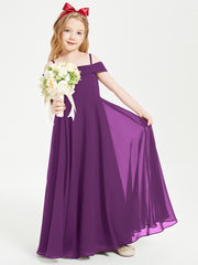 Chic Junior Bridesmaid Dresses Off the Shoulder Grape