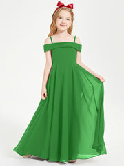 Chic Junior Bridesmaid Dresses Off the Shoulder Green