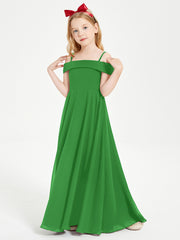 Chic Junior Bridesmaid Dresses Off the Shoulder Green