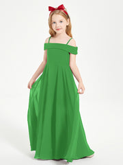 Chic Junior Bridesmaid Dresses Off the Shoulder Green