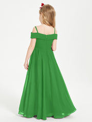 Chic Junior Bridesmaid Dresses Off the Shoulder Green