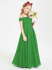 Chic Junior Bridesmaid Dresses Off the Shoulder Green