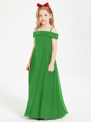 Chic Junior Bridesmaid Dresses Off the Shoulder Green
