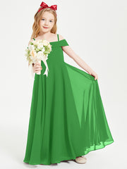 Chic Junior Bridesmaid Dresses Off the Shoulder Green