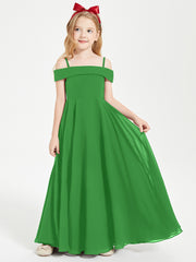 Chic Junior Bridesmaid Dresses Off the Shoulder Green