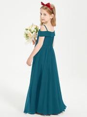 Chic Junior Bridesmaid Dresses Off the Shoulder Ink Blue