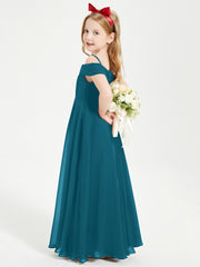 Chic Junior Bridesmaid Dresses Off the Shoulder Ink Blue