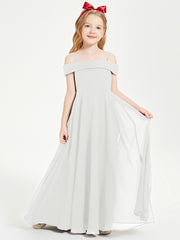 Chic Junior Bridesmaid Dresses Off the Shoulder Ivory