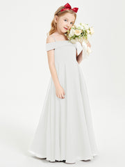 Chic Junior Bridesmaid Dresses Off the Shoulder Ivory