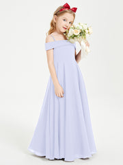 Chic Junior Bridesmaid Dresses Off the Shoulder Lavender