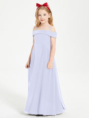 Chic Junior Bridesmaid Dresses Off the Shoulder Lavender