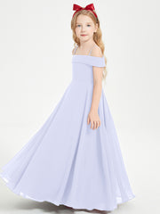 Chic Junior Bridesmaid Dresses Off the Shoulder Lavender