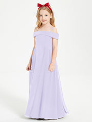 Chic Junior Bridesmaid Dresses Off the Shoulder Lilac
