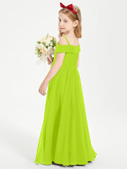 Chic Junior Bridesmaid Dresses Off the Shoulder Lime Green