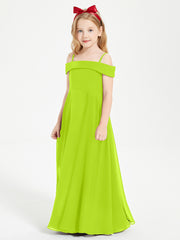 Chic Junior Bridesmaid Dresses Off the Shoulder Lime Green