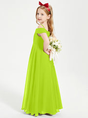 Chic Junior Bridesmaid Dresses Off the Shoulder Lime Green