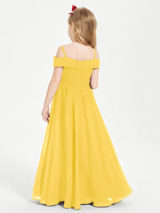 Chic Junior Bridesmaid Dresses Off the Shoulder Marigold