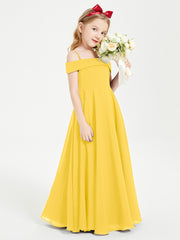 Chic Junior Bridesmaid Dresses Off the Shoulder Marigold