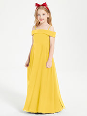 Chic Junior Bridesmaid Dresses Off the Shoulder Marigold