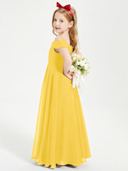 Chic Junior Bridesmaid Dresses Off the Shoulder Marigold
