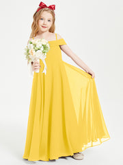 Chic Junior Bridesmaid Dresses Off the Shoulder Marigold