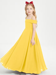 Chic Junior Bridesmaid Dresses Off the Shoulder Marigold