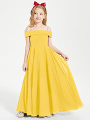 Chic Junior Bridesmaid Dresses Off the Shoulder Marigold
