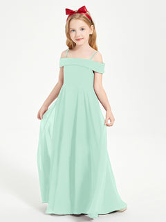 Chic Junior Bridesmaid Dresses Off the Shoulder Mint Green