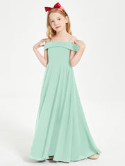 Chic Junior Bridesmaid Dresses Off the Shoulder Mint Green