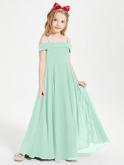 Chic Junior Bridesmaid Dresses Off the Shoulder Mint Green