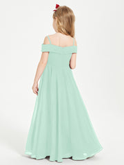 Chic Junior Bridesmaid Dresses Off the Shoulder Mint Green