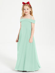 Chic Junior Bridesmaid Dresses Off the Shoulder Mint Green
