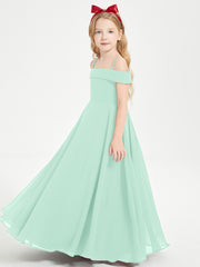 Chic Junior Bridesmaid Dresses Off the Shoulder Mint Green