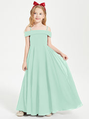 Chic Junior Bridesmaid Dresses Off the Shoulder Mint Green