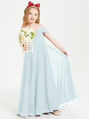 Chic Junior Bridesmaid Dresses Off the Shoulder Mist
